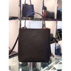 Prada Black Saffiano North South Double Medium Bag 157