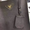 Prada Black Saffiano North South Double Medium Bag 157