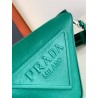 Prada Triangle Shoulder Bag In Green Saffiano Calfskin 472