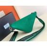 Prada Triangle Shoulder Bag In Green Saffiano Calfskin 472