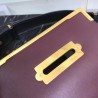 Prada Cahier Shoulder Bag In Bordeaux/Black Leather 671