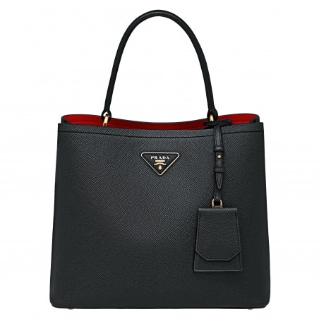 Prada Black Saffiano Leather Double Bag 685