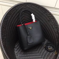 Prada Black Saffiano Leather Double Bag 685