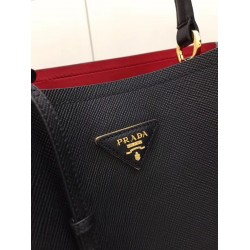 Prada Black Saffiano Leather Double Bag 685