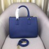 Prada Medium Galleria Bag In Blue Saffiano Leather 811