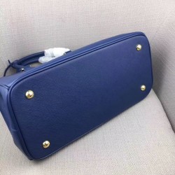 Prada Medium Galleria Bag In Blue Saffiano Leather 811