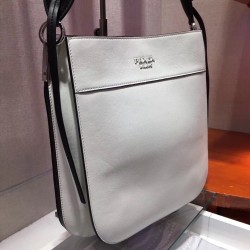Prada Margit Shoulder Bag In White Calfskin 833