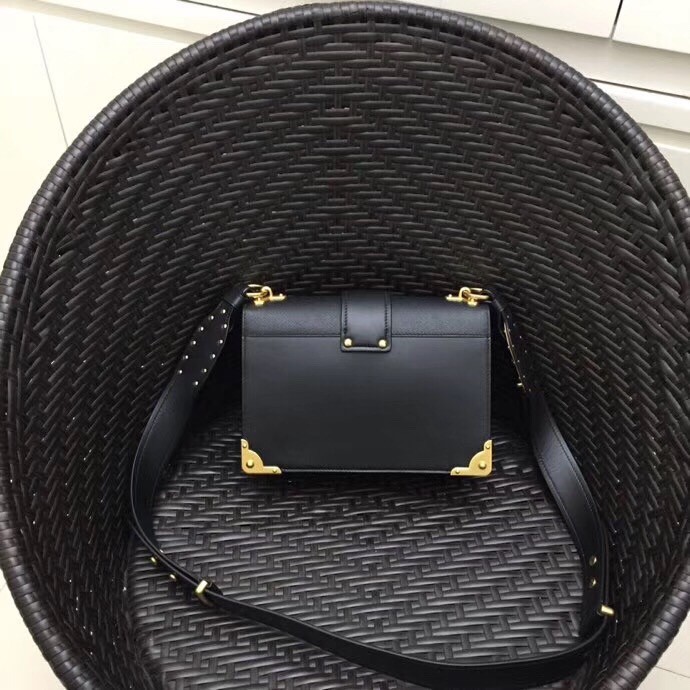 Prada Large Cahier Bag In Black Leather 120