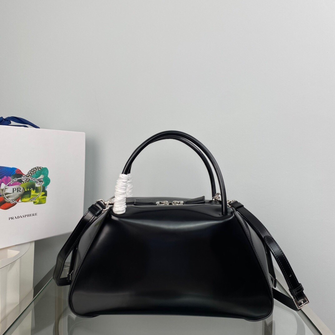 Prada Supernova Medium Handbag In Black Brushed Leather 144