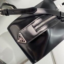 Prada Supernova Medium Handbag In Black Brushed Leather 144