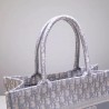 Dior Small Book Tote Bag In Grey Oblique Canvas 179