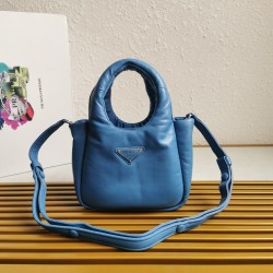 Prada Small Top-handle Bag in Blue Nappa Leather 099