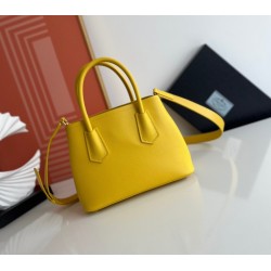 Prada Double Mini Bag In Yellow Saffiano Leather 116