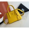 Prada Double Mini Bag In Yellow Saffiano Leather 116