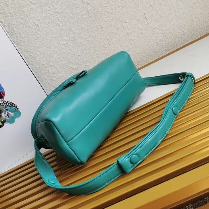 Prada Signaux Bag In Peacock Blue Padded Nappa Leather 995