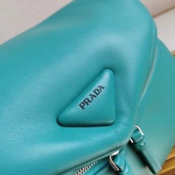 Prada Signaux Bag In Peacock Blue Padded Nappa Leather 995