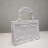 Dior Small Book Tote In White Camouflage Embroidered Canvas 053