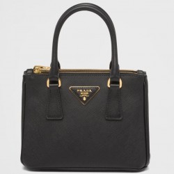 Prada Mini Galleria Bag In Black Saffiano Leather 943