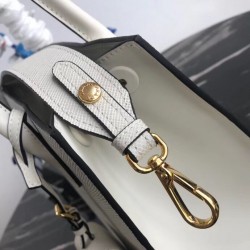 Prada Large Monochrome Bag In White Saffiano Leather 462