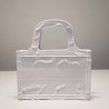 Dior Small Book Tote In White Camouflage Embroidered Canvas 053