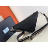 Prada Triangle Shoulder Bag In Black Saffiano Calfskin 667