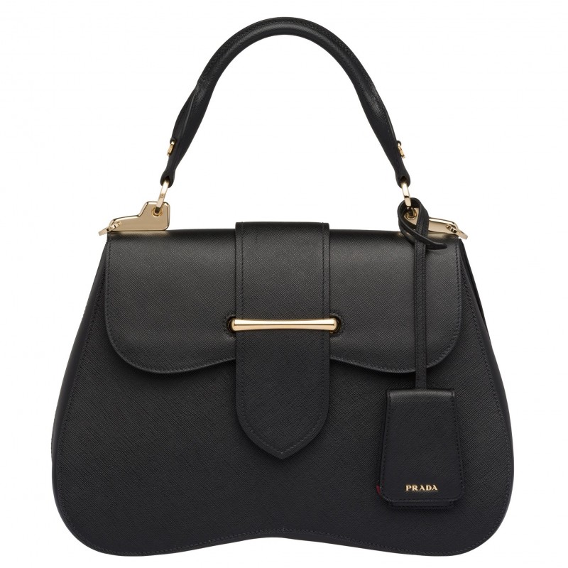 Prada Black Large Sidonie Saffiano Leather Bag 699