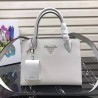 Prada Monochrome Bag In White Saffiano Leather 193