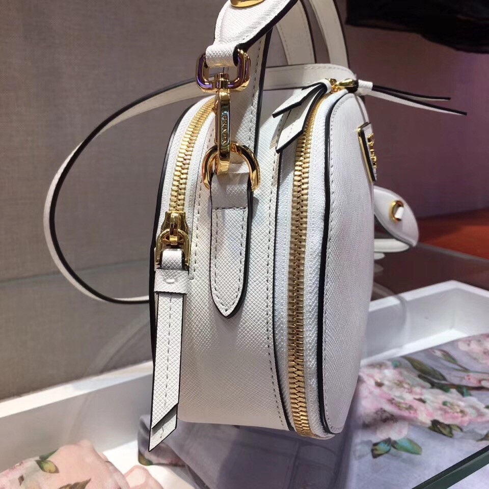 Prada Odette White Saffiano Leather Bag 960