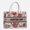 Dior Small Book Tote In White Camouflage With Flowers 725