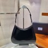 Prada Cleo Large Shoulder Bag In Black Brushed Leather  958