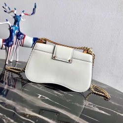 Prada Sidonie Shoulder Bag In White Calfskin 605