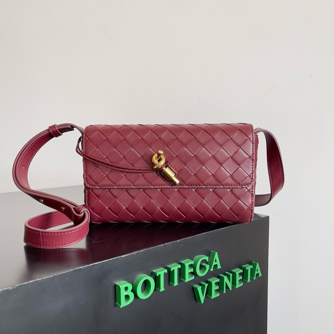 Bottega Veneta Mini Andiamo Cross-Body Bag in Barolo Intrecciato Lambskin 354