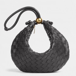 Bottega Veneta Turn Bag In Black Intrecciato Lambskin 763