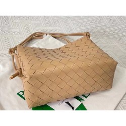 Bottega Veneta Small Loop Bag In Beige Intrecciato Lambskin 787