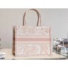 Dior Small Book Tote In Pink Toile De Jouy Canvas 157