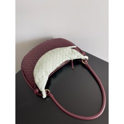 Bottega Veneta Gemelli Medium Bag in Barolo/Glacier Intrecciato Lambskin 310