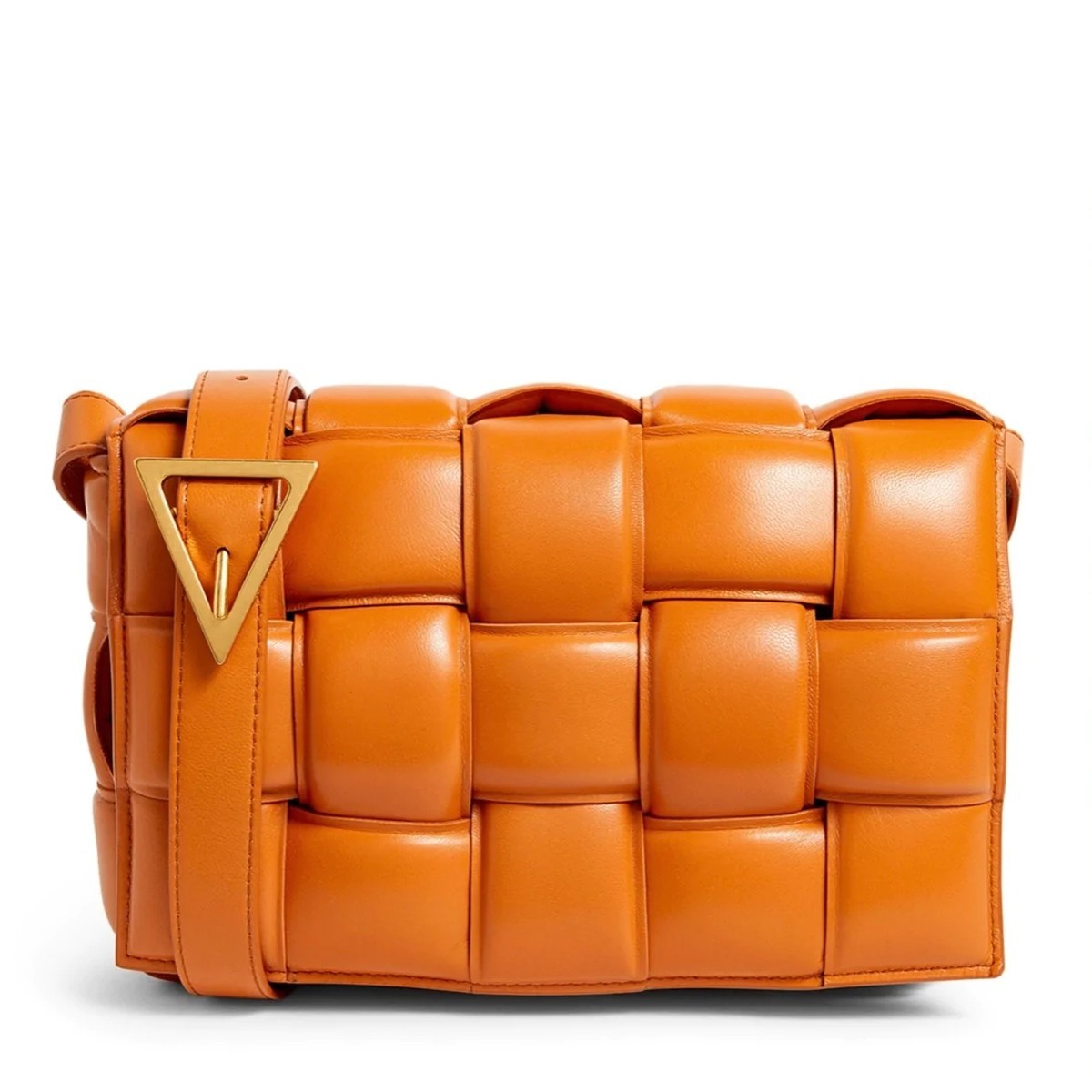 Bottega Veneta Padded Cassette Bag In Orange Lambskin 621