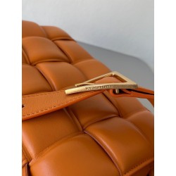 Bottega Veneta Padded Cassette Bag In Orange Lambskin 621