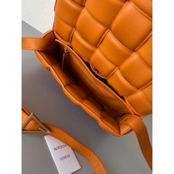 Bottega Veneta Padded Cassette Bag In Orange Lambskin 621