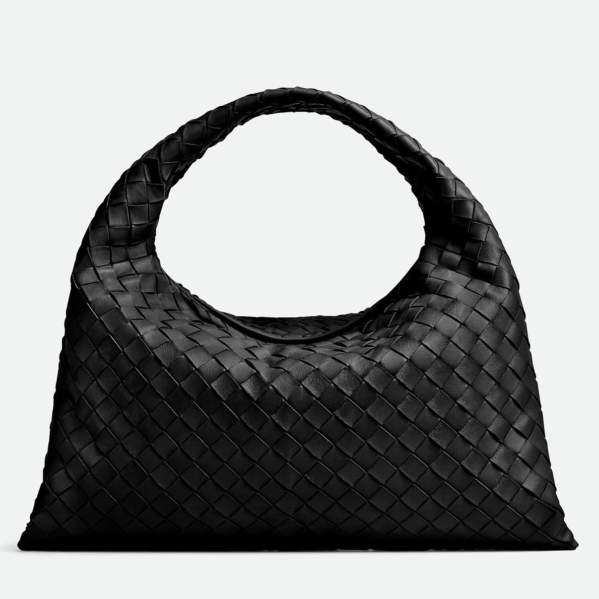 Bottega Veneta Small Hop Bag in Black Intrecciato Calfskin 997