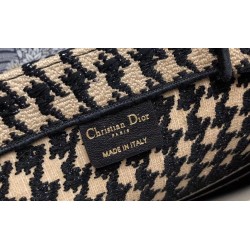 Dior Book Tote Bag In Houndstooth Embroidery Canvas 226