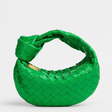 Bottega Veneta Mini BV Jodie Bag In Green Woven Leather 216