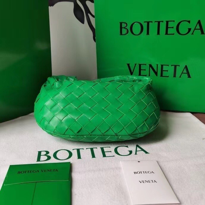 Bottega Veneta Mini BV Jodie Bag In Green Woven Leather 216