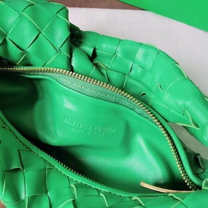 Bottega Veneta Mini BV Jodie Bag In Green Woven Leather 216