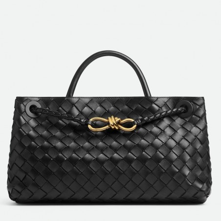 Bottega Veneta Andiamo Small East/West Bag In Black Intrecciato Lambskin 362