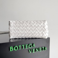 Bottega Veneta Small Andiamo Bag In White Intrecciato Lambskin 330