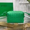 Bottega Veneta Mini Loop Bag In Green Intrecciato Lambskin 366