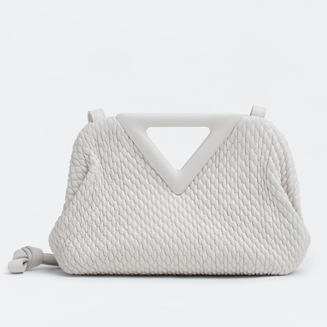 Bottega Veneta Small Point Bag In White Quilted Leather 252