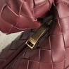 Bottega Veneta Mini BV Jodie Bag In Bordeaux Woven Leather 937