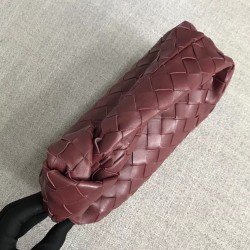 Bottega Veneta Mini BV Jodie Bag In Bordeaux Woven Leather 937